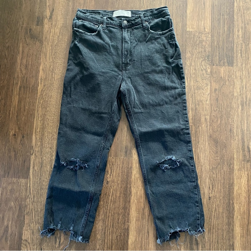 A&F Ankle Straight Ultra High Rise Jeans